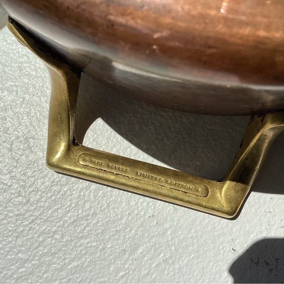 Vintage Paul Revere Copper & Brass Lidded casserole type pot - Rare - Collectibl - Picture 6 of 16